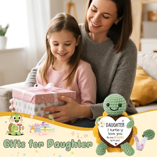 Xinezaa Gifts for Daughter, Crochet Turtle 60 in Retractable Tape Measure - style: daughter