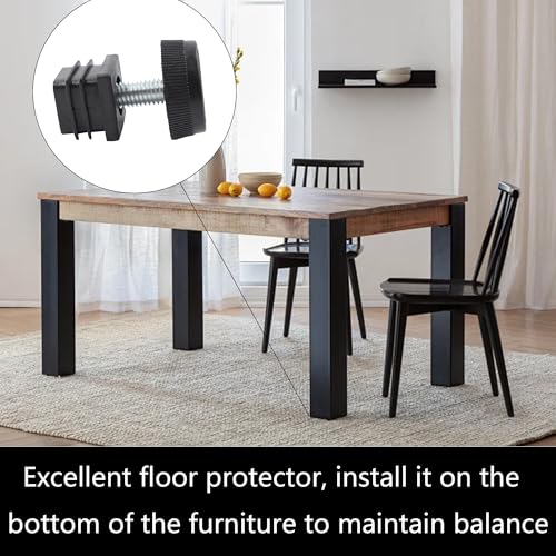 8Pcs Adjustable Leveling Feet 25 x 25mm Square Insert Kit Furniture Glide Leveler, Leveling Screw Leg for Cabinets Sofa Tables Chairs Raiser, Black - size: 25x25mm