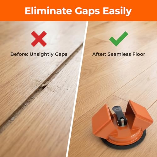 Heavy Duty 45° Floor Gap Fixer Tool | Iron Construction with Enhanced Suction Cup | Includes Slot Cutter & 5 Sticky Pads | Laminate & Vinyl Flooring Gap Repair & Installation Tool