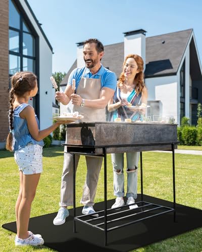 30 x 48inch Grill Mat for Outdoor Grill,Double-Sided Fireproof Grill Pad,Perfect for Outdoor Barbecue Spots,Fireproof, Waterproof, and Oilproof BBQ Protector for Decks and Patios - size: 30*48inch