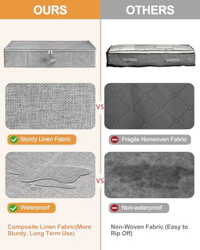 punemi 6.7 in Tall Sturdy Under Bed Storage Containers with Lid, 2Pack,Gray - color: Grey, size: 2 Pack-6.7 inch Tall-Structured