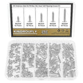 252 Pieces #2 x 1/4" 3/8" 1/2" 5/8" 3/4" Phillips Pan Head Self-Tapping Screws, Wood Screws Assortment Kit, 304 Stainless Steel - size: #2