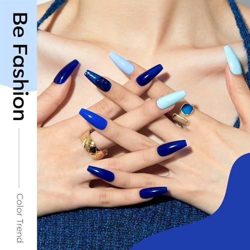 modelones Blue Gel Nail Polish Set 6 Colors Light to Dark Shade Ocean Range - color: A A A1 Blue Shades