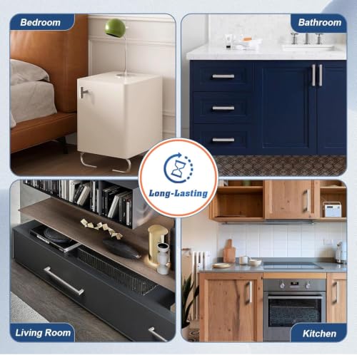 KNOBWELL 6 Pack Brushed Nickel Cabinet Pulls, 3 Inch(76mm) Hole Center Kitchen Cabinet Handles, Cabinet Hardware Drawer Pulls - color: Brushed Nickel, size: Hole Center:3 inch(76mm)