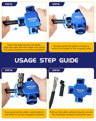 10380 Large Cable Stripper (2/0-250 MCM), 4-in-1 Clover Design Heavy-duty Cable Stripping and Cutting tool