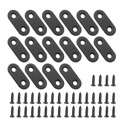 EATAKWARD 30Pcs Flat Straight Brace Brackets Plate, 1.57 x 0.6 x 0.08 Inch Stainless Steel Flat Plate Straight Brackets Repair Mending Bracket Plate for Wood Furniture Metal Mending Joining Plates