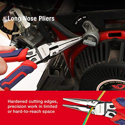 WORKPRO Pliers Set, 5-Piece Premium Cr-V Pliers Kit with Storage Pouch - size: 5-piece