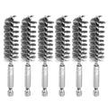 HARFINGTON 6Pcs Stainless Steel Bore Brush 17mm Dia 4" Long Cleaning Twisted Wire Brush with Handle 1/4" Hex Shank for Tubes, Ports, Bearings - size: 17mm