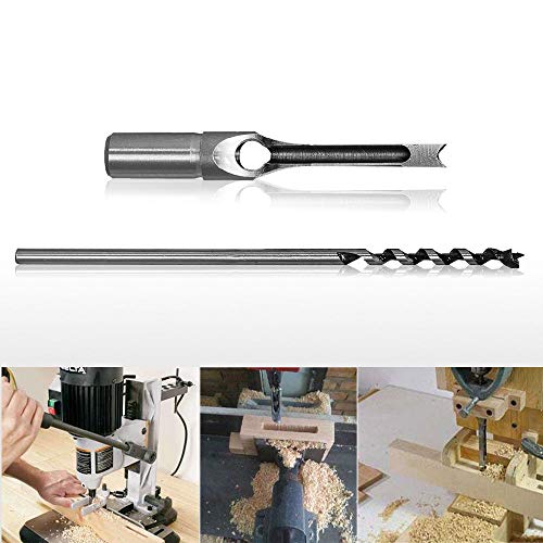SaferCCTV 3/8 Inch Woodworker Square Hole Drill Bits Woodworking Hollow Mortising Chisel Set - size: 3/8-Inch