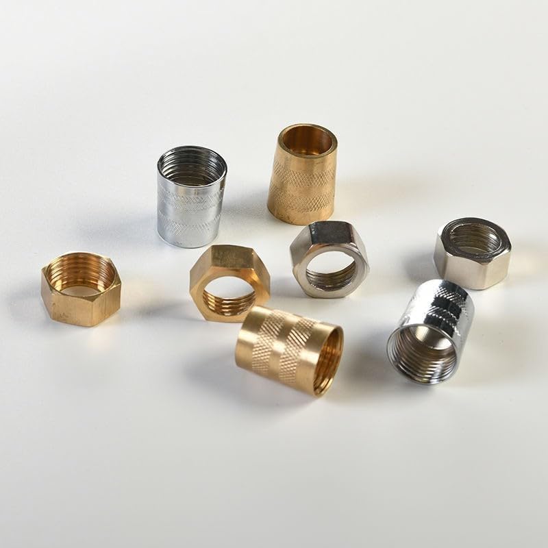 2 Set Shower Hose Nut and Screw Replacement Universal Stainless Steel Brass Adapter Joint Connector for Handheld Shower Head Hose Bathroom Bathing Water Pipe Attachment Repair Parts