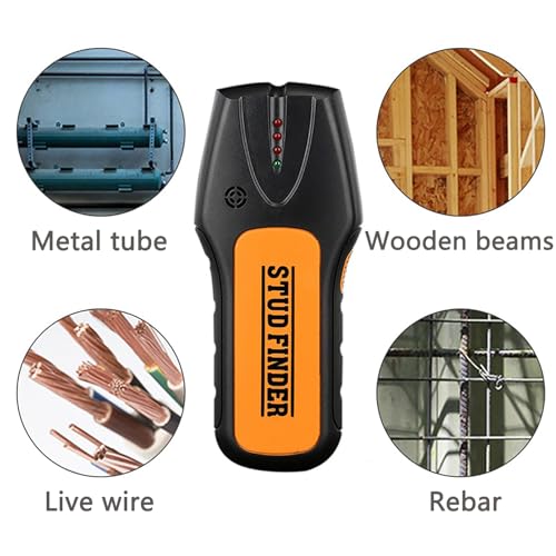 Stud Finder Wall Scanner, 3 in 1 Multifunctional Stud Detector – Finds Center & Edge of Wood/Metal Studs and Live AC Wire for Wall Drilling & Electrical Work