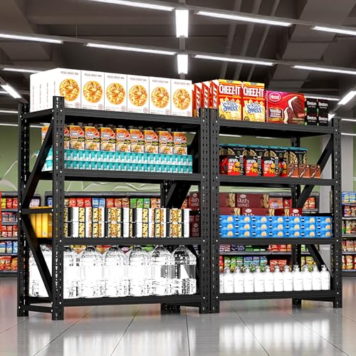 Heavy Duty Metal Shelving Units, Garage Shelves & Storage System - size: 59"W x 24"D x 69"H