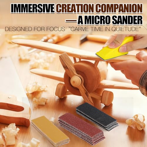 100PCS Micro Detail Sander Kit, 3-in-1 Precision Mini Finger Sander