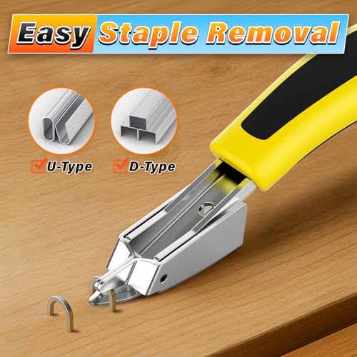 DIYSELF Staple Gun Heavy Duty 4-in-1 Upholstery Stapler with 4000 Staples - color: Yellow