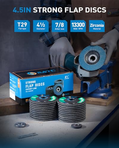 S SATC Flap Discs 120 Grit Grinding Wheel 4.5" x 7/8" Angle Grinder Sanding Disc Abrasive Grinding Disc Type 29（20 Pack） - style: 120 Grit