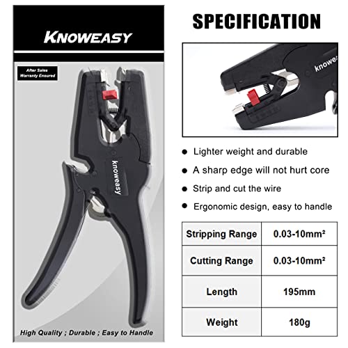 Wire Stripper, knoweasy Wire Stripper Tool with Cutter and 2 in 1 Wire Stripping Tool Works for Electronic,Electric,Automotive from 32 to 7 AWG - style: D3