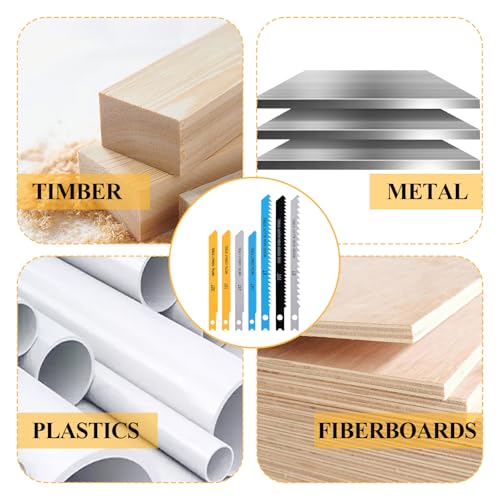 24Pcs Jig Saw Blades Set, Jigsaw Blades for Wood Plastic Metal Cutting