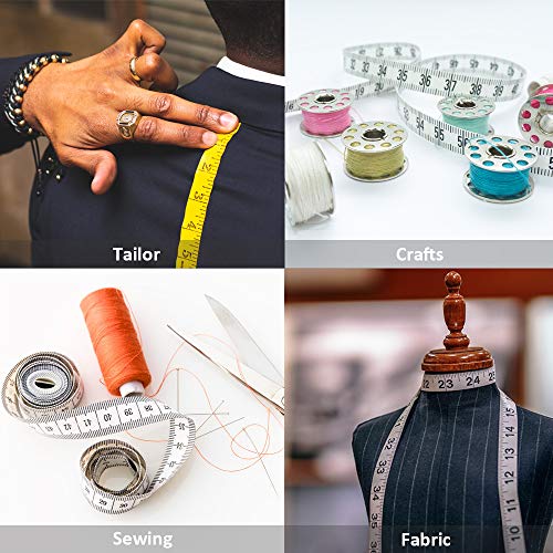 2PCS Keychain Measuring Tape for Body,60 Inch/1.5M Dual Sided Tape Measure