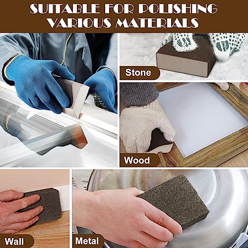 8pcs Sanding Blocks Assortment Kit, Sponge Sand Block Washable and Reusable, Wet & Dry Sandpaper Block for Wood Metal Drywall and Furniture Paint - 60/80/120/220 Grit - size: 60/80/120/220 Girts