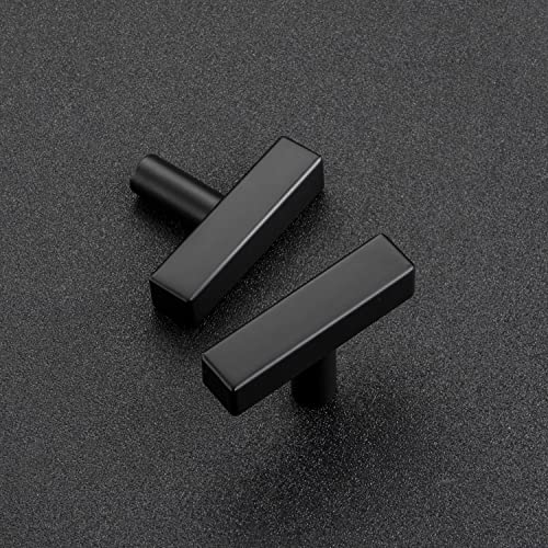 Ravinte 10 Pack Black T Bar Square Cabinet Knobs 2in Cabinet Pulls | Matte Black Finish, Solid Metal, Easy Install, Screws Included, Hardware, Kitchen, Bathroom, Drawers, Cabinets - color: Black, size: 10 Pack, style: Square