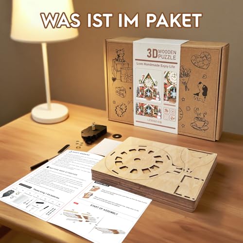 3D Wooden Puzzles for Adults-Christmas Clock Puzzle-Adult Crafts - color: Christmas Clock