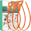 Drain Snake Hair Drain Clog Remover - 3 Pack Shower Sink Unclogger Tool - color: Orange, style: 3 Pack