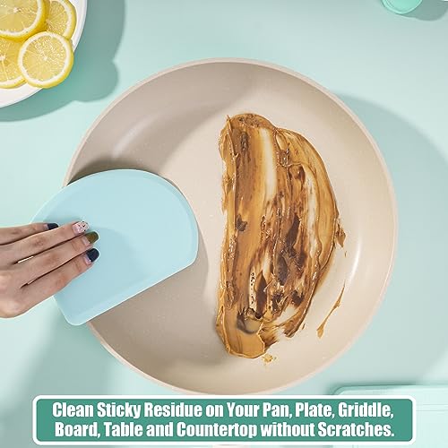 Silicone Dough Scraper with Metal Core Flexible Bowl Scraper Bread Baking - color: Mint Green