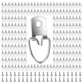 SHEUTSAN D Ring Picture Hangers, 1.25 Inch, 500 Pack with Screws, Single Hole Frame Hanging Hooks