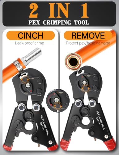 500PCS 20 Size Single Ear Hose Clamp Kit and PEX Crimping Tool,Cinch&Remove - size: 500 PCS 20 Size