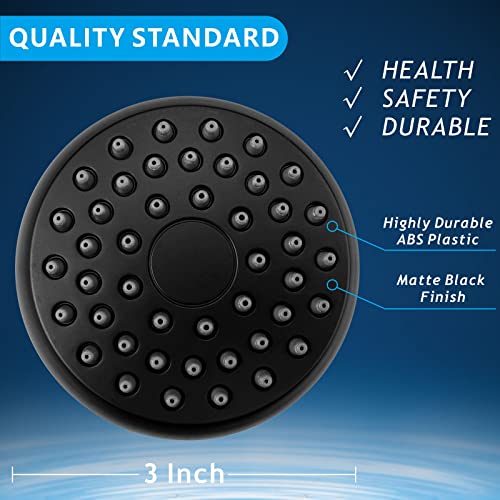 High Pressure Shower Head - Powerful Bathroom Pressure Boosting Showerhead - Perfect Universal Replacement for Rain Shower Heads(Matte Black) - color: Matte Black