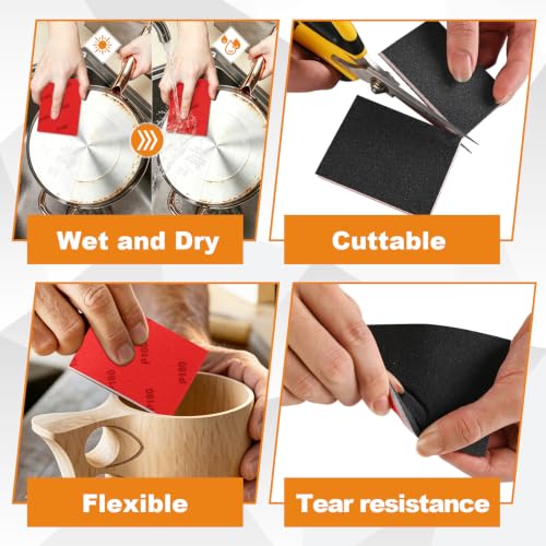 27 PCS 3x4 Inch Sanding Sponge, 240 Grit Sandpaper Pads Sanding Blocks Set - color: 240 Grit