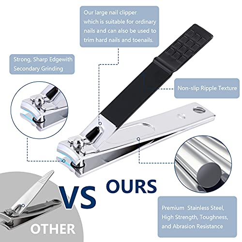 Aceoce Nail Clippers Set Professional Manicure Set Grooming Kits Nail Kit - color: Black and White