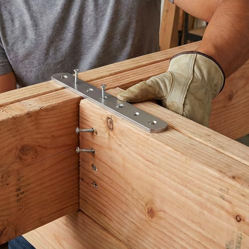 SOUJAP 20 PCS 7.7 inch Straight Flat Brackets, Stainless Steel Flat Mending Plates, Long Joining Bracket with Screws for Wood, Shelves, Furniture