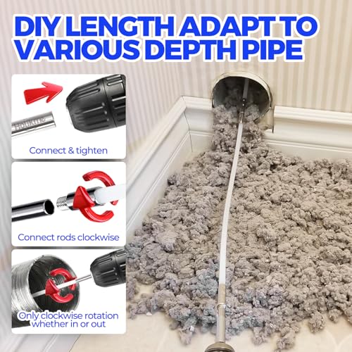 Holikme 16Ft Dryer Vent Cleaner Kit - Flexible Lint Brush for Deep Cleaning