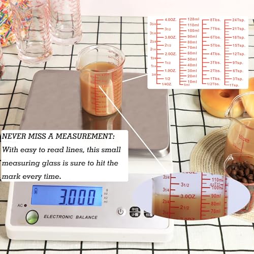 Ackers BORO3.3 4 oz/120 ml Glass Measuring Cup with V-Shaped Spout, 2 Pack - size: 120 ML (4 Oz)-Pack of 2