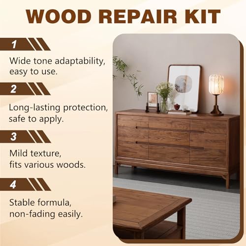 NuGrain Wood Repair Kit, Professional Wood Floor Scratch Repair, Floor Cover Nicks and Scratches, Hides Minor Defects, Restore a Finish for Wood
