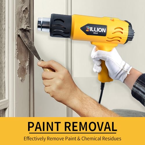 Heat Gun 1800W, 100℉ to 1200℉ Hot Air Gun with 4 Nozzles - color: Yellow-4
