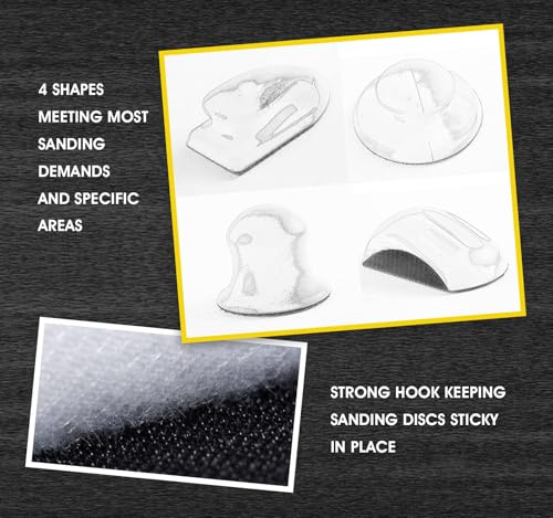 S SATC 4PCS Hook and Loop Sanding Block Included 1 Cleaning Brush 5 Inch Round and Mouse Sanding Block Meant for Wood Furniture Restoration Home Arts and Crafts - style: 4 PCS Sanding Block