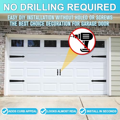 Classics Magnetic Garage Hardware - 4 Hinges + 2 Handles for Iron Doors - style: Classic