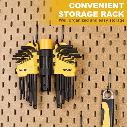 Topline 27-Piece Long Arm Allen Wrench Set, SAE & Metric