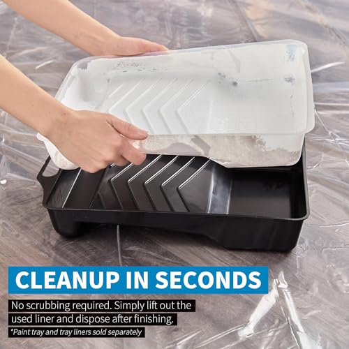 PD 11 Inch Paint Tray Liners, 10-Pack, Disposable, White Plastic - color: Liner (White) – 10 Pack, size: 11-inch
