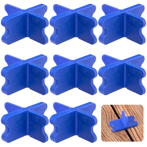 8 Pcs ABS Deck Spacer Tool, 4 Thicknesses Blue Deck Board Spacers - color: Blue-8