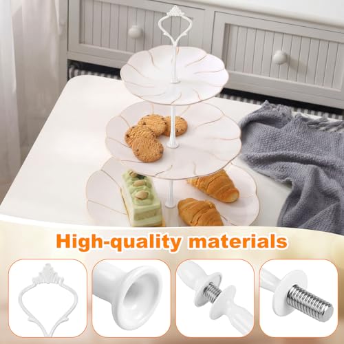 Patelai 6 Sets 3 Tiered Tray Hardware Kit,Simple,White - color: White, size: Simple