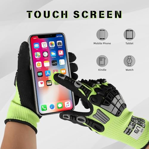 Work Gloves Men Women, A5 Cut Resistant Gloves, Impact Gloves - size: Small