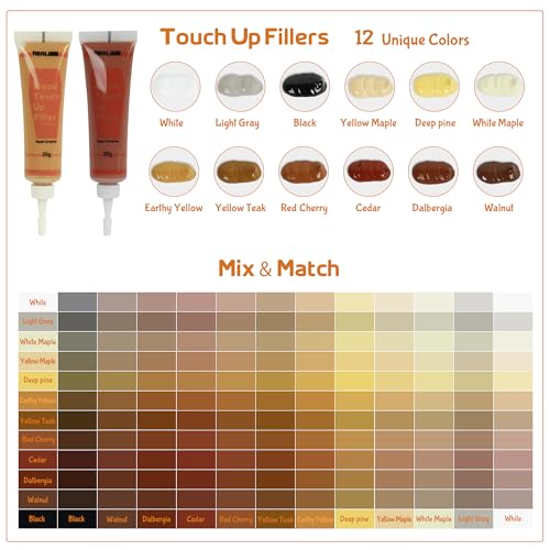 REALINN Wood Furniture Repair Kit- Set of 28 - Touch Up Markers
