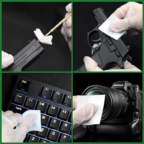 1700PCS gun cleaning supplies—1500PCS Gun Cleaning Patches +200PCS Gun Cleaning swabs,2"x2"Lint Free Gun Cleaning Rags,6"Long Cotton swabs for 9mm and All Caliber of Firearms.Gun Cleaning Kit - color: 1000Patches + 300Pointed Swab