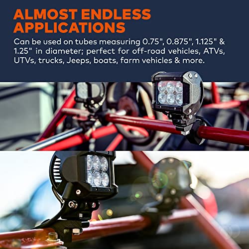 LAMPHUS Light Bar Mount Clamp Bracket for ATV UTV 0.75-1.25in Horizontal - size: 2 Pack, style: Horizontal Bar