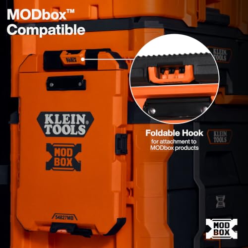 Klein Tools 54827MB MODbox Clipboard with Fold-Out Hook, Weather-Resistant Storage, Removable Internal Pocket, External Pen Clip, Jobsite Storage Case
