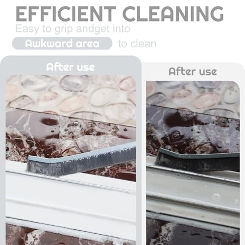 Crevice Cleaning Brush Bathroom Tile Groove Gap Cleaning Brush Premium Crevice Cleaning Tool Aluminum Support with 15° Angled Head-Grout Thin Brush,Kitchen & Bathroom Tool (5PCS) - color: 3pcs