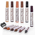 Wooden Furniture Floor Scratch Repair Markers, Wood Touch Up Markers with Sharpener, Furniture Touch Up Pens for Wood Floors, Tables, Cabinets, Doors, Quick